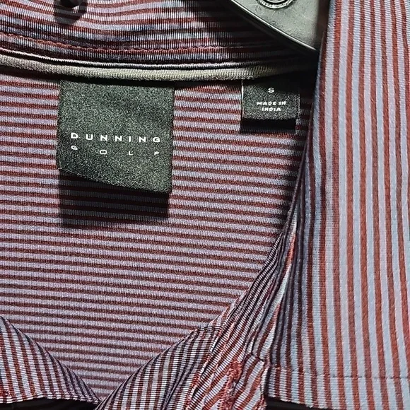 Dunning Purple Striped Golf‎ Polo Shirt Size Small New - Picture 3 of 6